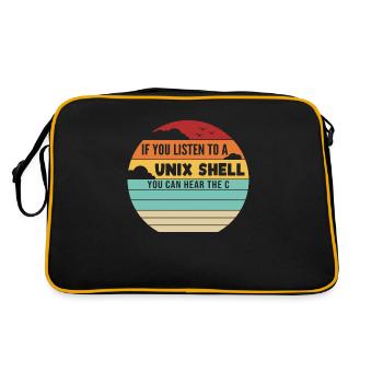 If You Listen To A Unix Shell IT Operations Admin - Retro Bag - black/gold - Back