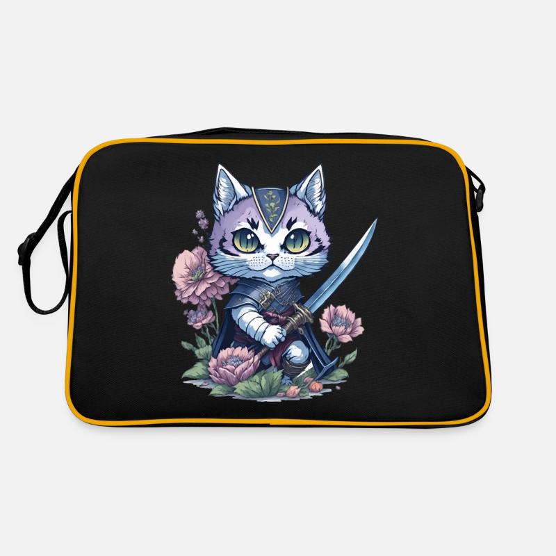 Die Ninja-Katze – einzigartig und farbenfroh Retro Tasche