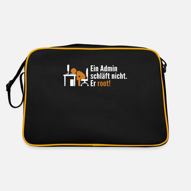 Ein Admin Schläft Nicht Er Root Admin Retro Tasche