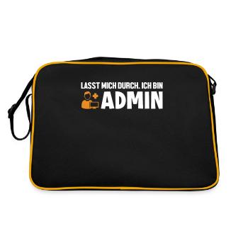 Lasst Mich Durch Ich Bin Admin Informatiker - Retro Tasche - Schwarz/Gold - Hinten