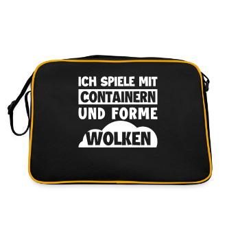 Ich Spiele Mit Containern Informatiker Admin - Retro Tasche - Schwarz/Gold - Hinten
