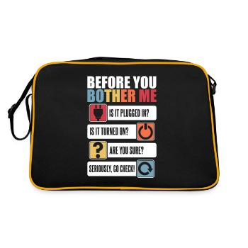 Before You Bother Me Informatiker Admin - Retro Bag - black/gold - Back