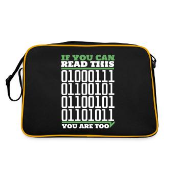 If You Can Read This You Are Too Computer Scientist - Retro Bag - black/gold - Back