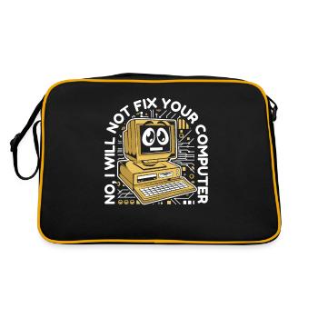 I will not fix your computer IT operations admin - Retro Bag - black/gold - Back