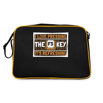 I Love Pressing The F5 Key It's Refreshing - Retro Bag - black/gold - Back