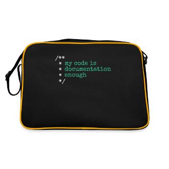 My Code Is Documentation Enough Developer - Retro Bag - black/gold - Back