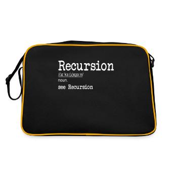 Recursion Definition Developer Coder Programmer - Retro Bag - black/gold - Back