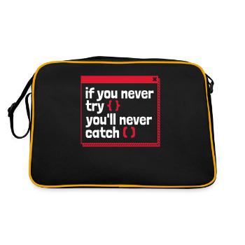 If You Never Try You'll Never Catch Developer - Retro Bag - black/gold - Back