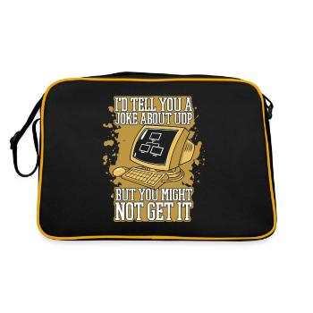 I'd Tell You A Joke About UDP Developer Coder - Retro Bag - black/gold - Back