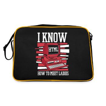 I Know Hot To Meet Ladies Developer Coder - Retro Bag - black/gold - Back