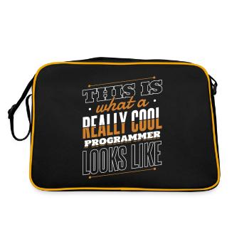 What A Really Cool Programmer Looks Like Coder - Retro Bag - black/gold - Back