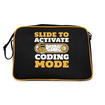 Slide To Activate Coding Mode Developer Coder - Retro Bag - black/gold - Back