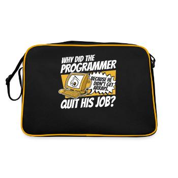 Why Did Programmer Quit Job Developer Coder - Retro Bag - black/gold - Back