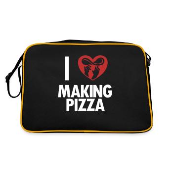 I love making pizza pizza tray pizza oven pizza - Retro Bag - black/gold - Back