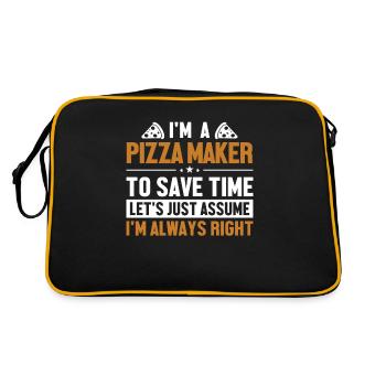 Pizza Maker Let's Assume I'm Right Pizza - Retro Bag - black/gold - Back