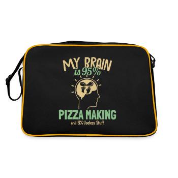 My Brain is 95% Pizza Making Pizza Pizza Tray - Retro Bag - black/gold - Back