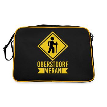 Alpenüberquerung Oberstdorf Meran E5 Fernwanderweg - Retro Tasche - Schwarz/Gold - Hinten