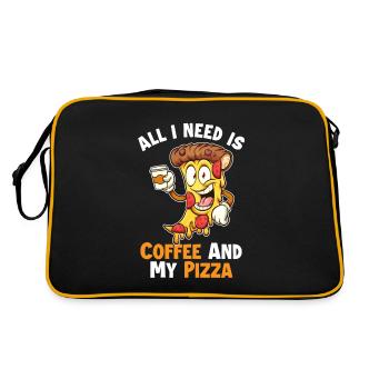Coffee and my Pizza Pizza Pizza Tray Pizza Oven - Retro Bag - black/gold - Back
