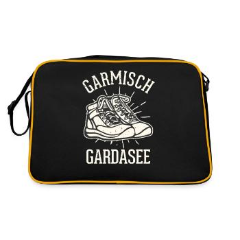 Alpenüberquerung Garmisch Gardasee - Retro Tasche - Schwarz/Gold - Hinten