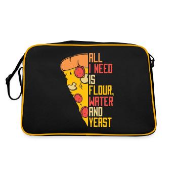 Alls I Need Is Flour Water And Yeast Pizza Tray - Retro Bag - black/gold - Back
