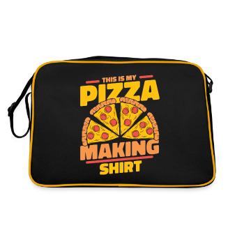 This Is My Pizza Making Clothing Pizza Oven Pizza - Retro Bag - black/gold - Back