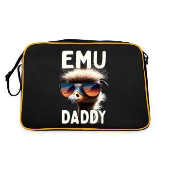Emu Daddy Bird Ostrich Ratite Dad Father's Day Emu - Retro Bag - black/gold - Back