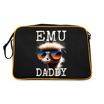 Emu Daddy Bird Ostrich Ratite Dad Father's Day Emu - Retro Bag - black/gold - Back