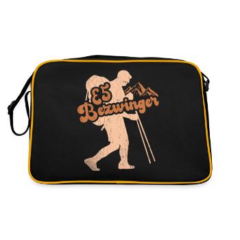 Alpenüberquerung Oberstdorf Meran E5 Fernwanderweg - Retro Tasche - Schwarz/Gold - Hinten