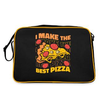 I Make The Best Pizza Pizza Tray Pizza Oven - Retro Bag - black/gold - Back