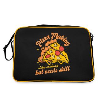 Like Cooking But Needs Skill Pizza Pizza Tray - Retro Bag - black/gold - Back