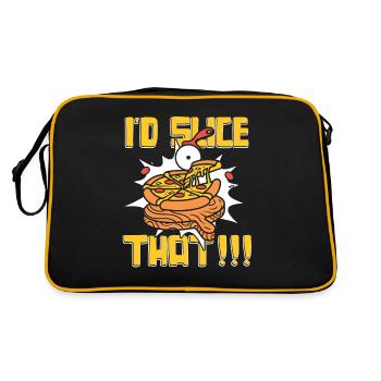 I'd Slice That Pizza Oven Pizza Pizza Tray - Retro Bag - black/gold - Back