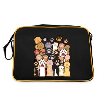 Pattes de chat Dessins amoureux des chats avec chat - Sac Retro - noir/or - Dos