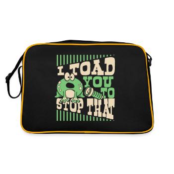 I Toad You To Stop That Toad Tadpole Frog - Retro Bag - black/gold - Back