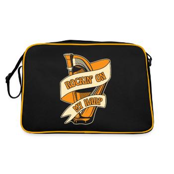 Rockin On My Harp Harp Concert Harpe Harpiste - Sac Retro - noir/or - Dos