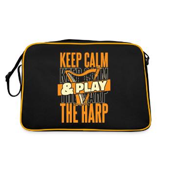 Restez calme et jouez de la harpe Harpe Harpe musicale - Sac Retro - noir/or - Dos
