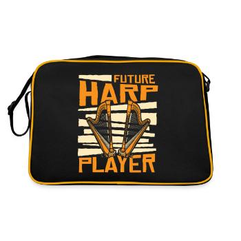 Futur joueur de harpe Harpe Musique Harpe Harpe Harpe Joueur de harpe - Sac Retro - noir/or - Dos
