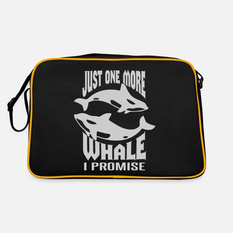 Observation des orques pour les baleines à bosse et les baleines de mer - Sac Retro - noir/or