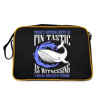 Whale design for whales and blue whales or beluga whales - Retro Bag - black/gold - Back