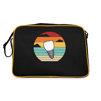 Retro Dentallabor Zahntechnischer Assistent - Retro Tasche - Schwarz/Gold - Hinten