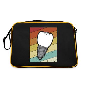 Retro Zahntechnischer Assistent Zahnlabor - Retro Tasche - Schwarz/Gold - Hinten
