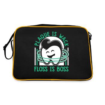 Plaque Is Wack Dentallabor - Retro Tasche - Schwarz/Gold - Hinten