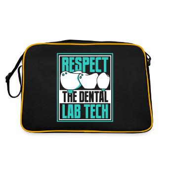 Respect Zahntechnischer Assistent Zahnlabor - Retro Tasche - Schwarz/Gold - Hinten