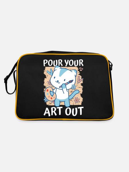 Art Teacher Funny Saying Art Course Art Class - Retro Bag - black/gold - Back