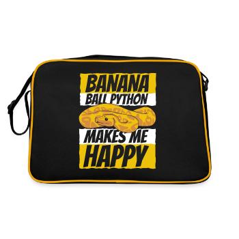 Me rend heureux Serpent Python Boule de banane Python - Sac Retro - noir/or - Dos