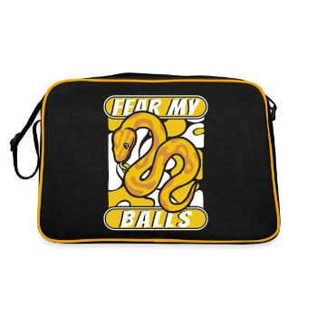 Fear My Balls Python Snake Banana Ball Python - Retro Bag - black/gold - Back