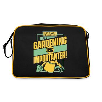 L’éducation est importante, mais le jardinage l’est - Sac Retro - noir/or - Dos