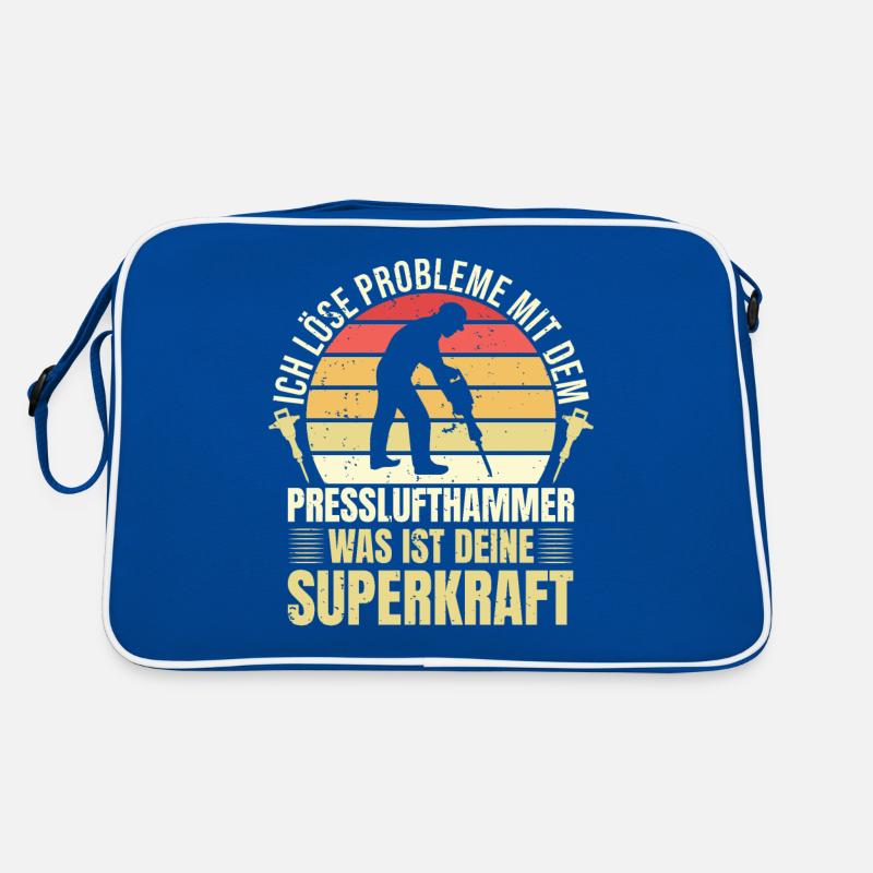Ich Löse Probleme Mit dem Presslufthammer Straßenb Retro Tasche