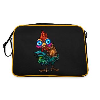 Drôle de poulets de coq Amoureux de l’élevage de poulets - Sac Retro - noir/or - Dos