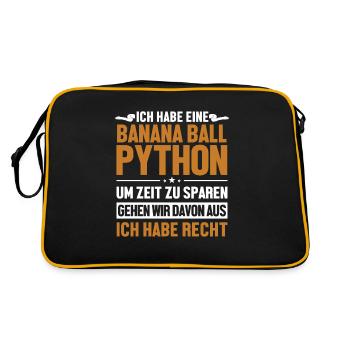 Banana Ball Python hat immer Recht Python Banana - Retro Tasche - Schwarz/Gold - Hinten
