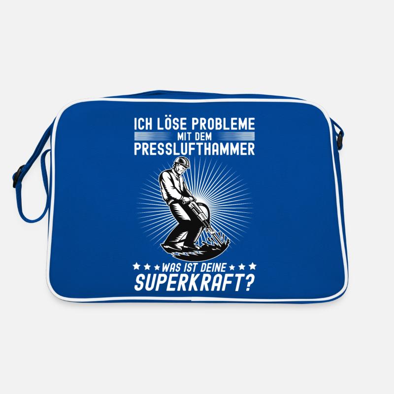Ich Löse Probleme Mit dem Presslufthammer Straßenb Retro Tasche